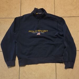 Vintage Polo by Ralph Lauren Navy Zip-Up Sweatshirt